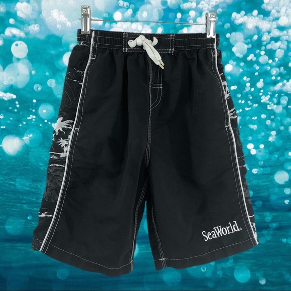 Sea World Boy’s Black Swim Trunks - Picture 1 of 6